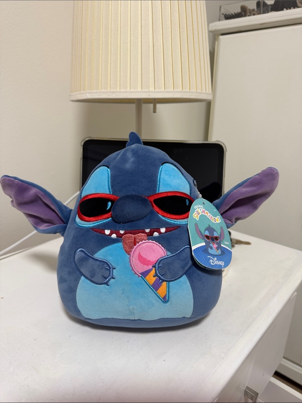 NWT Squishmallow Disney Stitch 8" with Sunglasses & Ice Cream Cone - Picture 10 of 10